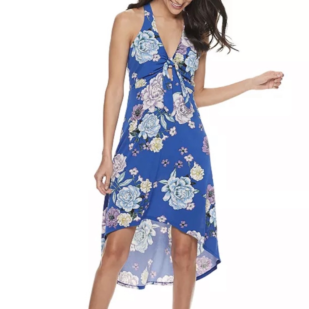 Candies high low floral sleeveless plus size midi dress